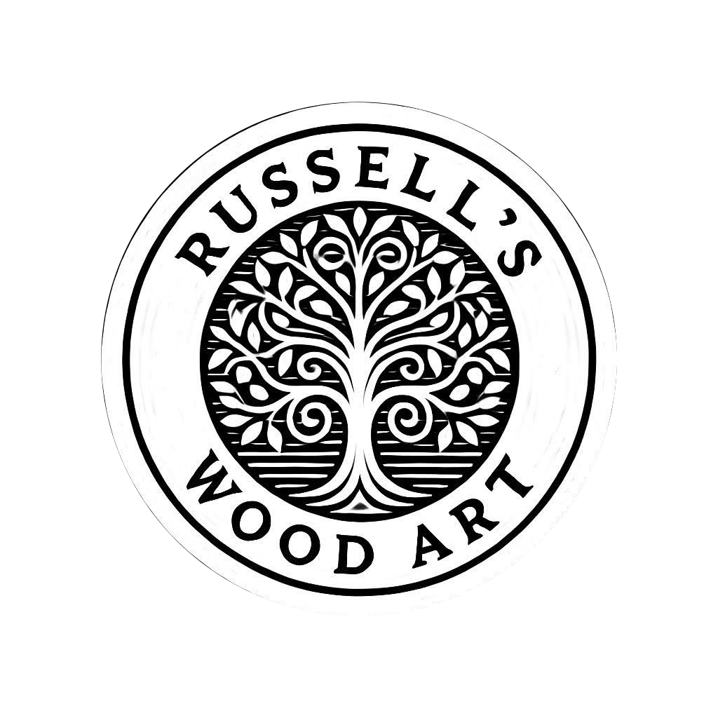 Russell's Woodart overlay logo